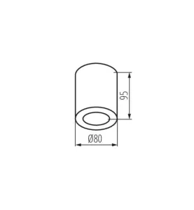 Plafonnier saillie rond pour 1 ampoule GU10 étanche IP44 Noir