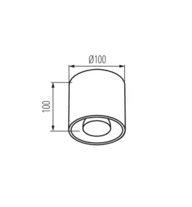 Plafonnier LED GU10 Max 40W AC220-240V IP20 Ø100mm