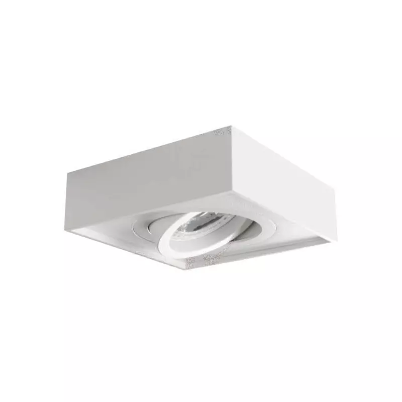 Support de spot encastrable perçage 85mm carré Blanc 