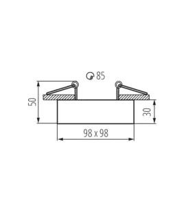 Support de spot encastrable perçage 85mm carré Blanc 