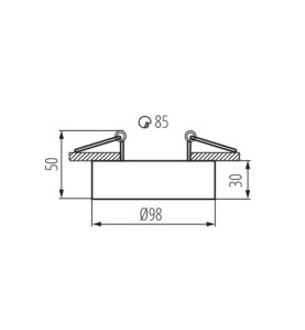 Support de spot encastrable perçage 85mm rond Noir 