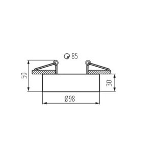 Support de spot encastrable perçage 85mm rond Noir 