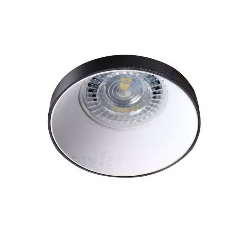 Support de spot encastrable perçage 68mm rond Noir / blanc