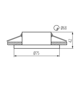 Support de spot encastrable perçage 68mm rond Blanc / noir 