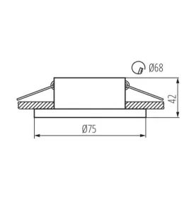 Support de spot encastrable perçage 68mm rond Or / blanc 