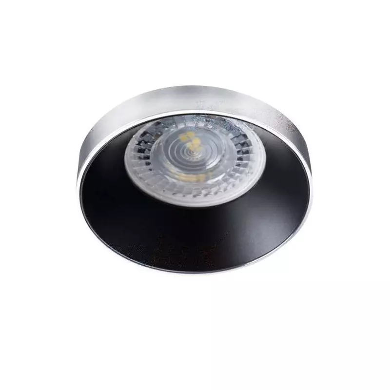 Support de spot encastrable perçage 68mm rond Argent / noir 