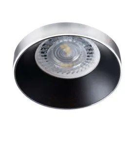 Support de spot encastrable perçage 68mm rond Argent / noir 