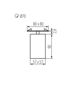 Support de spot orientable encastrable perçage 70mm Blanc 