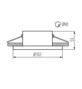 Support de spot encastrable perçage 90mm rond Blanc mat 