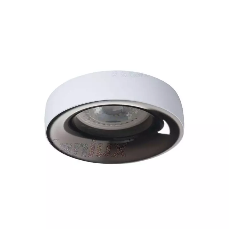 Support de spot encastrable perçage 70mm rond Blanc / anthracite 