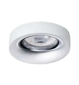 Support de spot encastrable perçage 70mm rond Blanc / chrome 