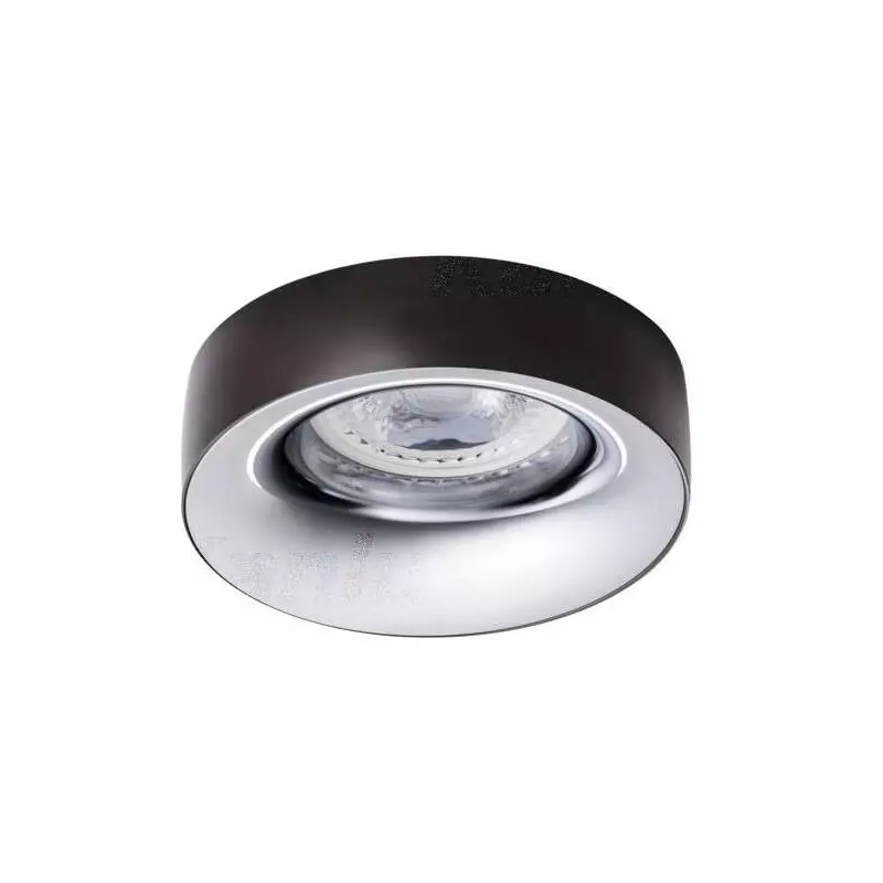 Support de spot encastrable perçage 70mm rond Anthracite / chrome 