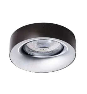 Support de spot encastrable perçage 70mm rond Anthracite / chrome 