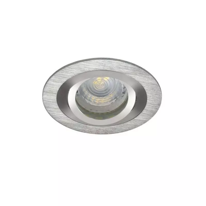 Support de spot encastrable perçage 80mm rond Aluminium brossé 