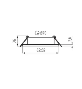 Support de spot encastrable perçage 70mm carré Blanc 