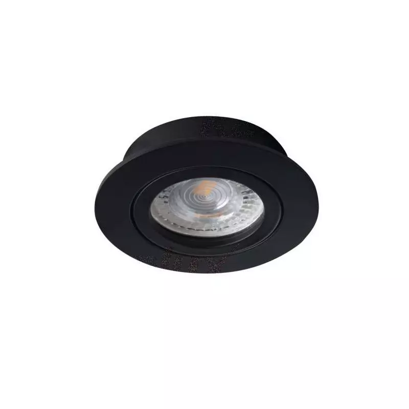 Support de spot encastrable perçage 70mm rond Noir 