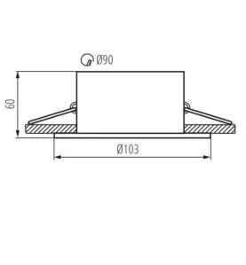 Support de spot encastrable perçage 90mm rond Blanc mat 