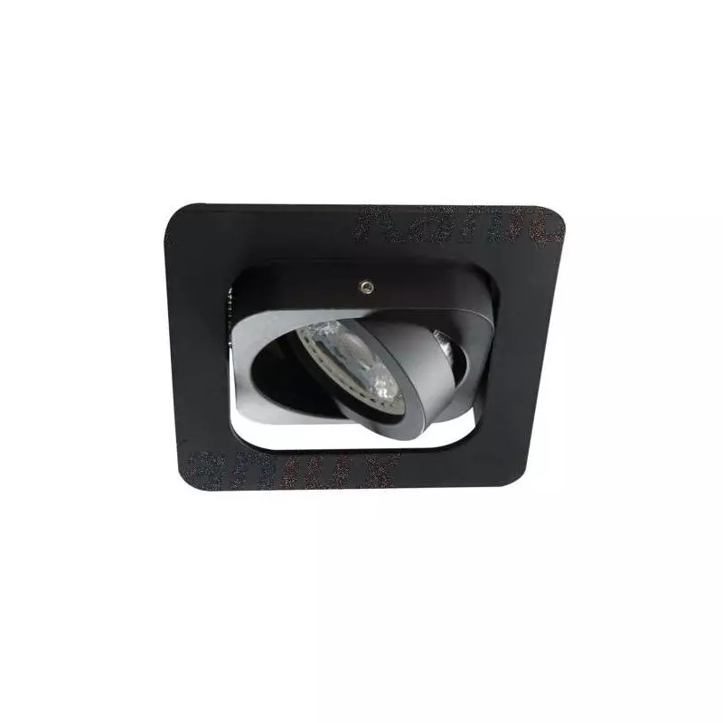 Support de spot orientable encastrable perçage 80x80mm carré Noir 