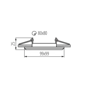 Support de spot orientable encastrable perçage 80x80mm carré Noir 