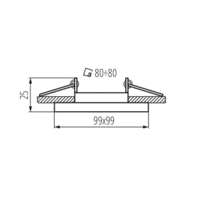 Support de spot orientable encastrable perçage 80x80mm carré Blanc 