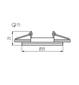 Support de spot encastrable perçage 75mm rond Aluminium 