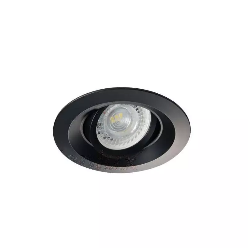 Support de spot encastrable perçage 75mm rond Mat noir 