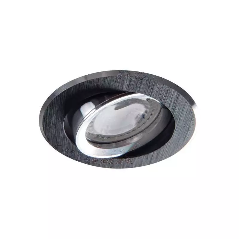 Support de spot encastrable perçage 70-75mm rond Noir anodisé 