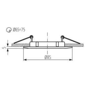 Support de spot encastrable perçage 65-75mm rond Blanc 