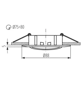 Support de spot encastrable perçage 75-80mm rond Blanc 