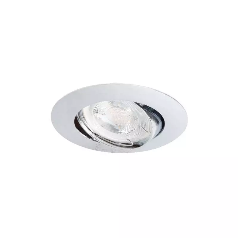 Support de spot encastrable perçage 75-80mm rond Chrome 