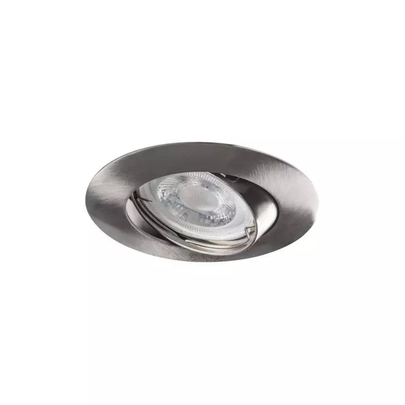 Support de spot encastrable perçage 75-80mm rond Chrome mat 