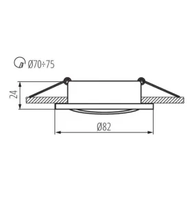 Support de spot encastrable perçage 70-75mm rond Aluminium 