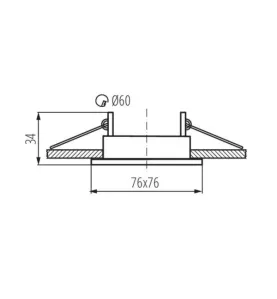 Support de spot encastrable perçage 60mm carré Mat noir 