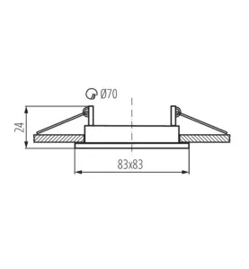 Support de spot encastrable perçage 70mm carré Mat noir 