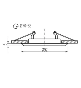 Support de spot encastrable perçage 70-85mm rond Nickel mat / or 