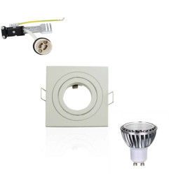 Kit Spot LED GU10 5W COB équivalent 50W carré Dimmable orientable