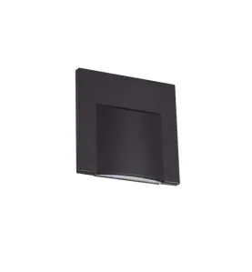 Applique LED escalier Carré 0,8W DC12V Noir ERINUS - Blanc Chaud 3000K 