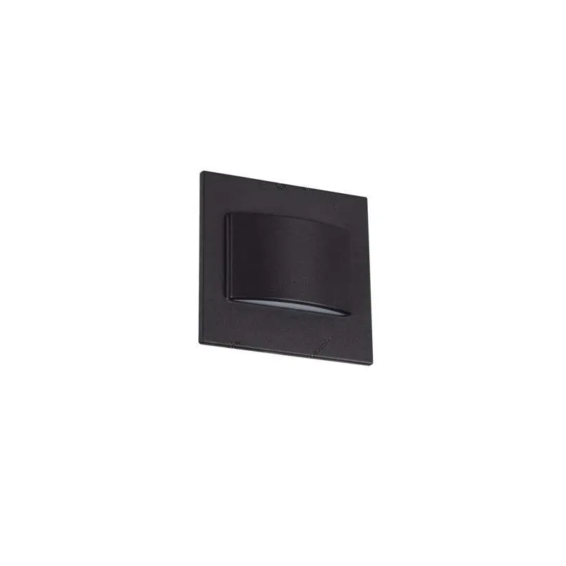 Applique LED escalier Carré 1,5W DC12V Noir ERINUS - Blanc Chaud 3000K