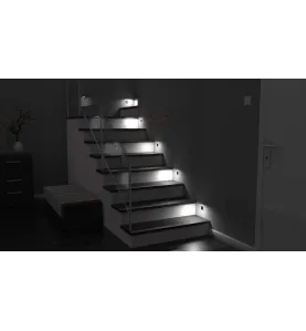 Applique LED escalier Carré 1,3W AC220-240V Noir APUS - Blanc Naturel 4000K