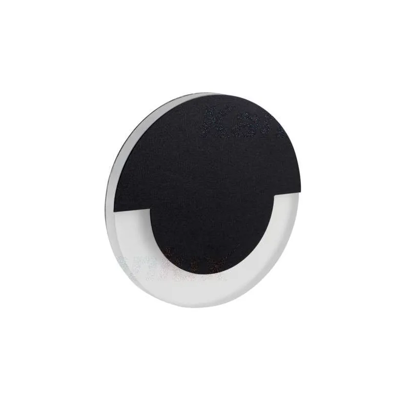 Applique LED escalier Rond ∅70mm 0,8W DC12V Noir SOLA - Blanc Naturel 4000K