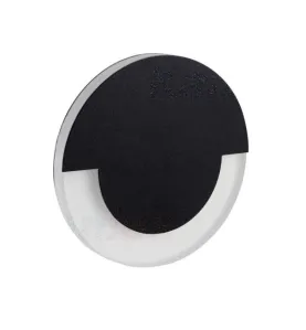 Applique LED escalier Rond ∅70mm 0,8W DC12V Noir SOLA - Blanc Naturel 4000K