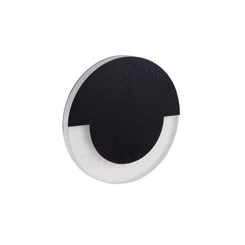 Applique LED escalier Rond ∅70mm 0,8W DC12V Noir SOLA - Blanc Chaud 3000K