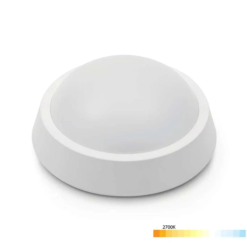 Plafonnier LED Saillie 8W Rond Étanche IP65 650lm (43W) - Blanc Chaud 2700K