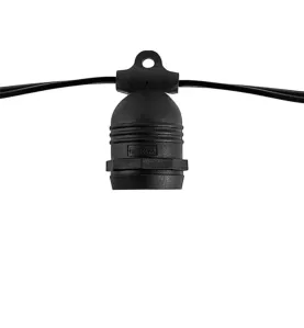 Guirlande Guinguette Noire IP65 14,4m -- 15 lampes E27 style fixe