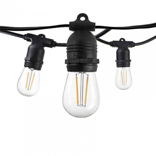 Guirlande guinguette 20 ampoules LED colorées 13m fil blanc - RETIF