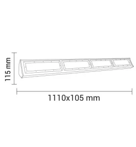 Barre LED lumineuse étanche IP44 200W 1110mm 20000lm - Blanc Naturel 4500K