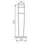 Potelet à fixer au sol pour 1 ampoule E27 étanche IP54 Graphite