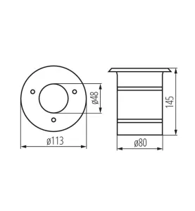 Support de spot sol GU10 encastrable rond 2 presses étoupe