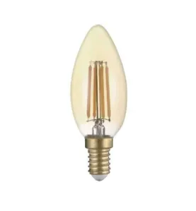 Ampoule LED E14 C35 4W Verre doré équivalent à 27W - Blanc Chaud 2500K