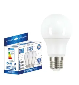 Lot de 3 Ampoules LED E27 A60 11W équivalent à 70W - Blanc du Jour 6000K